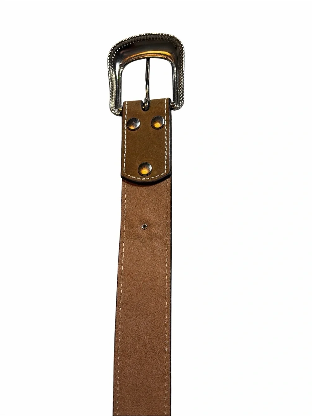 NOCONA WOMEN'S FLORAL RHINESTONE EMBROIDERED WESTERN BELT SZ L BROWN